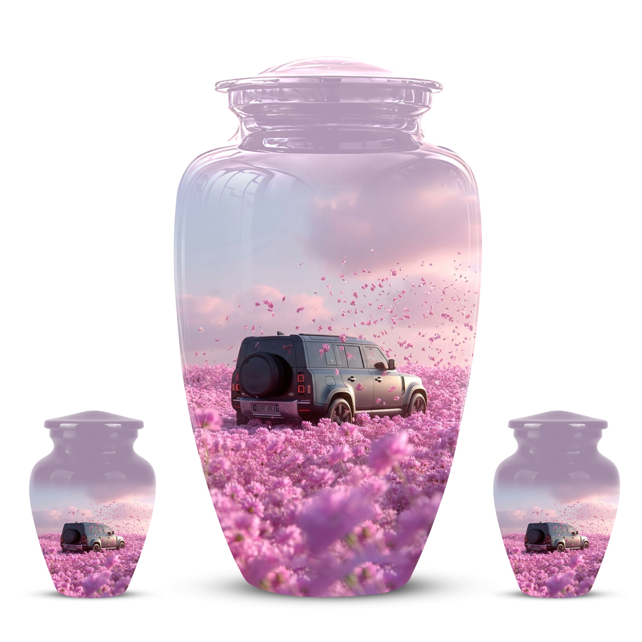 Personalized Car Cremation Urn - Pink Memorial Urns For Women Ashes