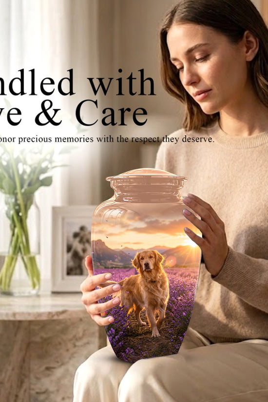 Golden Retriever Memorial Urn - Eternal Resting Urn For Pet Dog Ashes