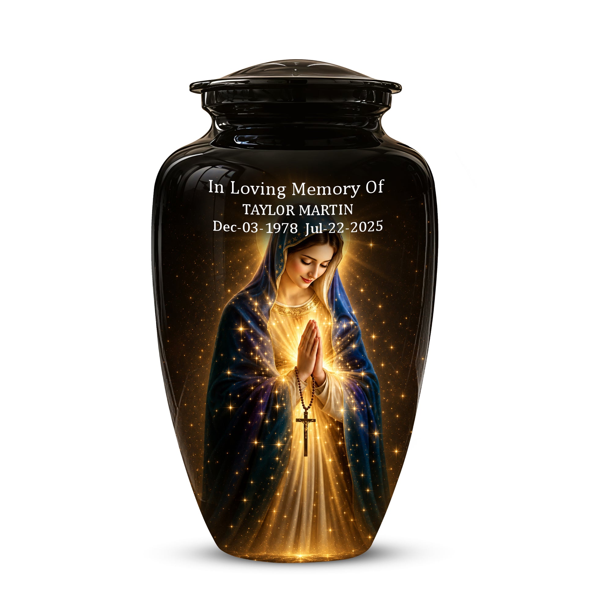 Religious Virgin Mary Cremation Urn - Personalized Urns For Mom Ashes