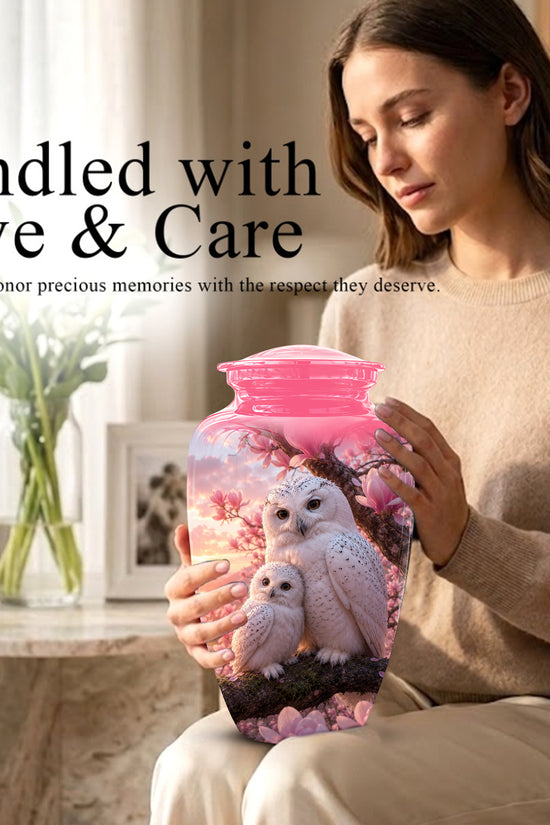 Owl Family Urn for Ashes – Elegant Cremation Memorial Urns For Humans