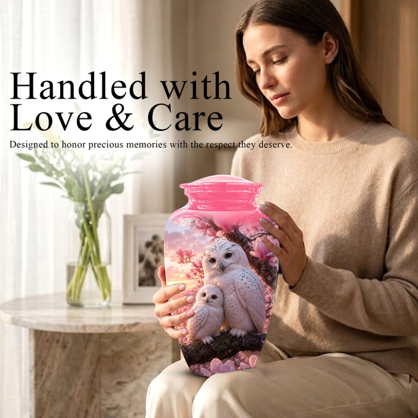 Owl Family Urn for Ashes – Elegant Cremation Memorial Urns For Humans
