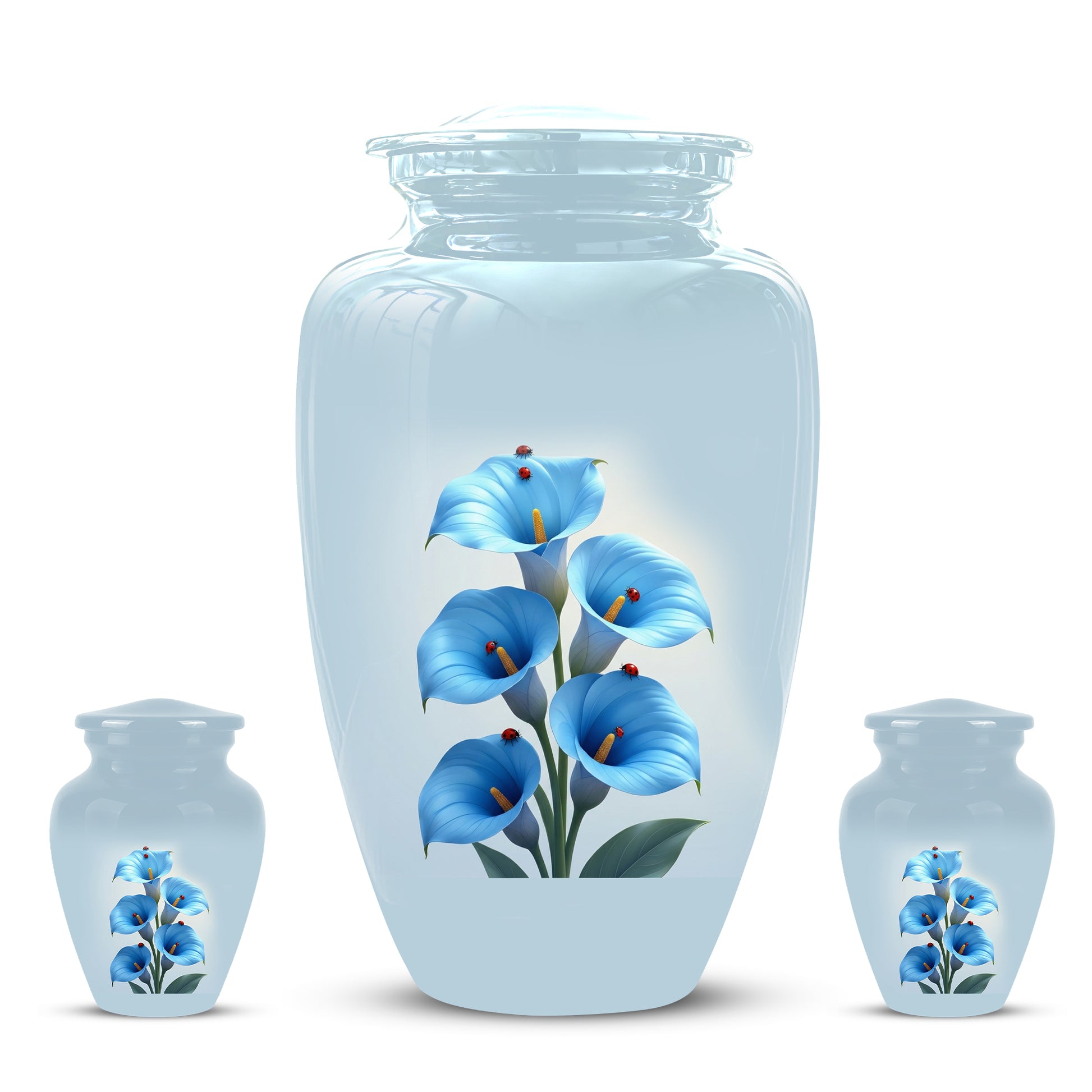 Personalized Blue Orchid Cremation Urn - Beautiful Urns For Women Ashes