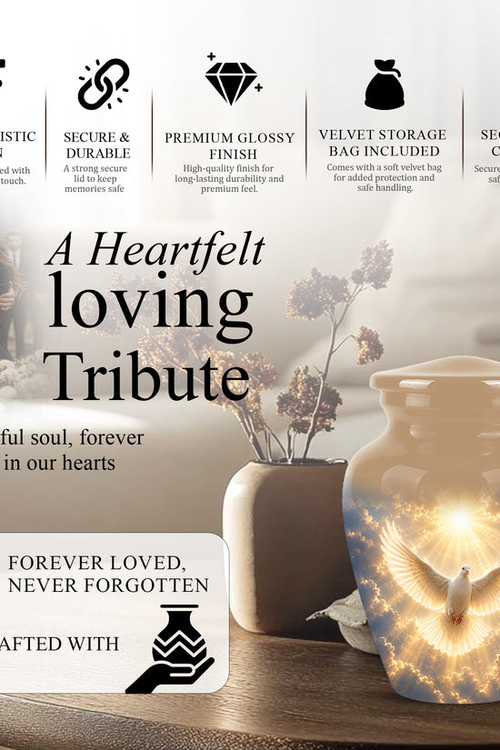 Flying Dove Cremation Urn - Custom Handcrafted Urn For Human Ashes