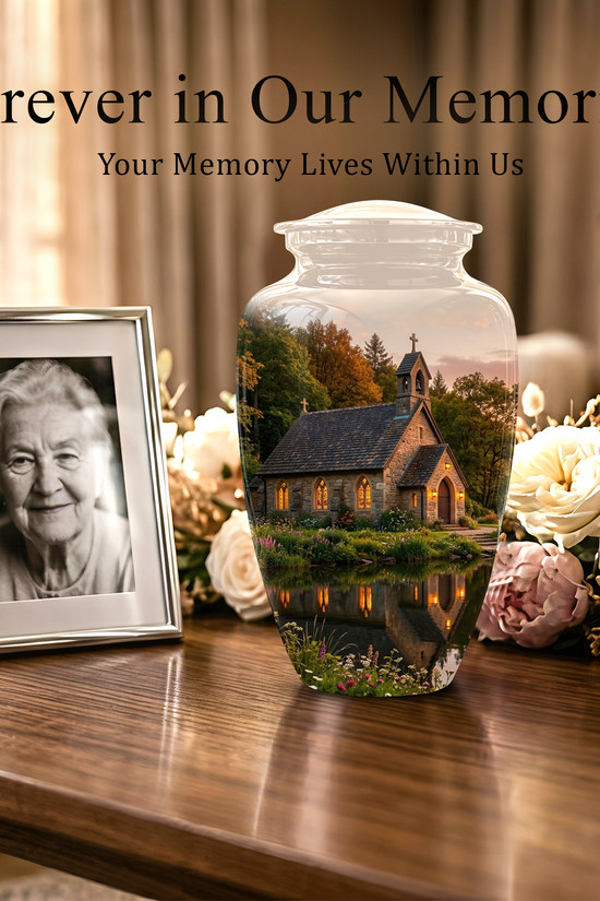 Christian Church Cross Burial Urn - Spiritual Burial Urns For Human Ashes
