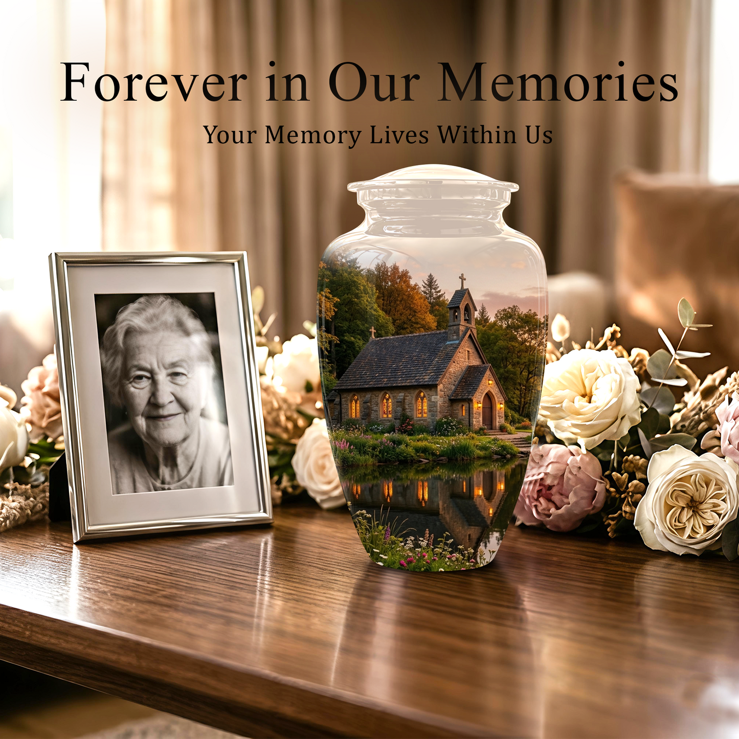 Christian Church Cross Burial Urn - Spiritual Burial Urns For Human Ashes