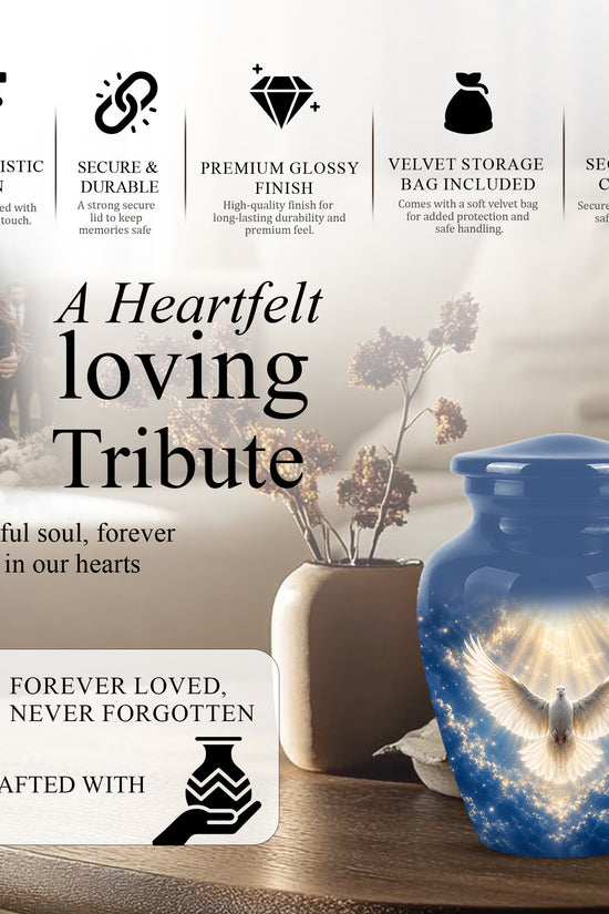White Dove Cremation Urn - Beautifully Handcrafted Urns For Ashes
