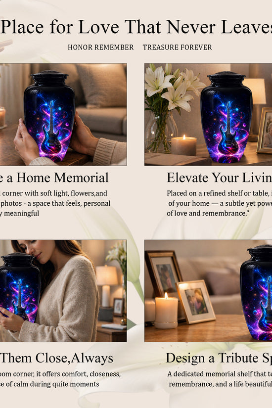 Electric Guitar Cremation Urn - Guitar Memorial Urns For Music Lovers