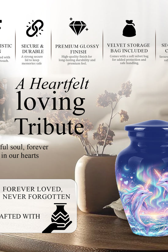 Baby Dolphin Cremation Urn - Personalized Artistic Urns For Human Ashes