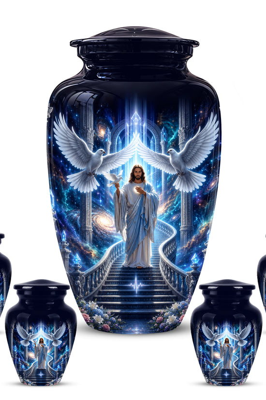 Jesus & White Dove Cremation Urn - Custom Spiritual Urns On Wholesale Price