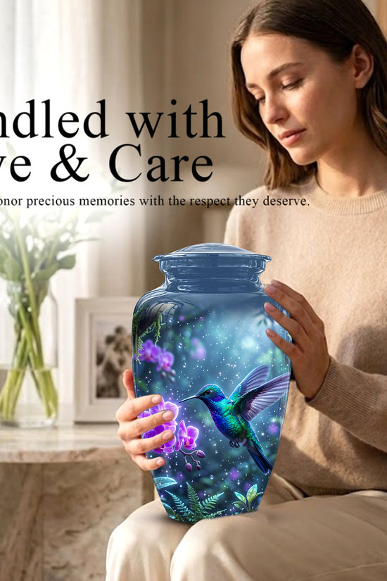 Celestial Hummingbird Cremation Urn - Beautiful Memorial Urns For Ashes