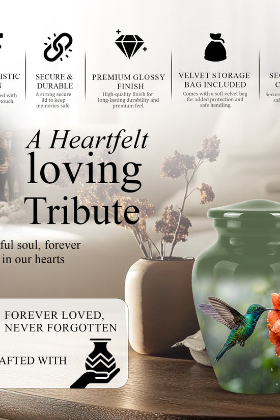 Hummingbird Memorial Urn for Ashes – Nature Inspired Design On Sale