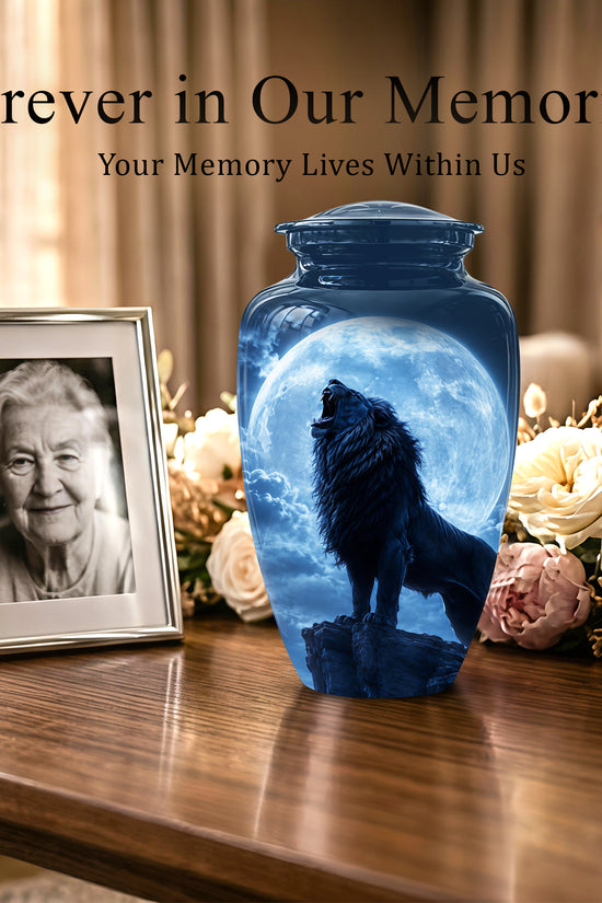 Roaring Lion Cremation Urn - Handcrafted Personalized Urns For Ashes