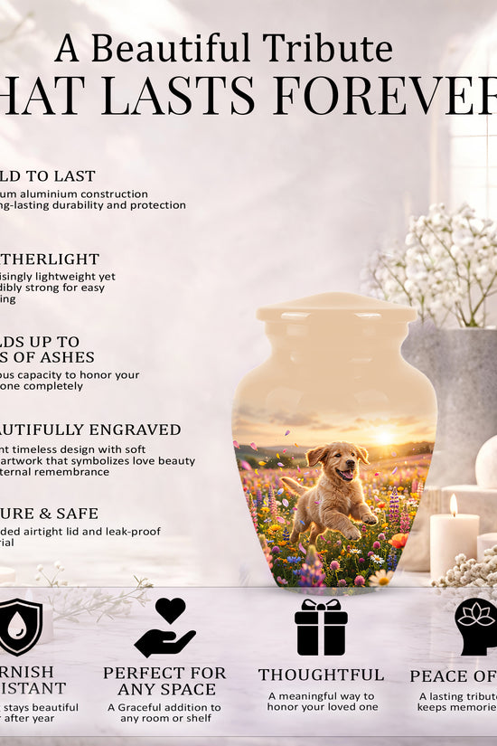 Playing Puppy Cremation Urn - Custom Memorial Urns For Pet Dog Ashes