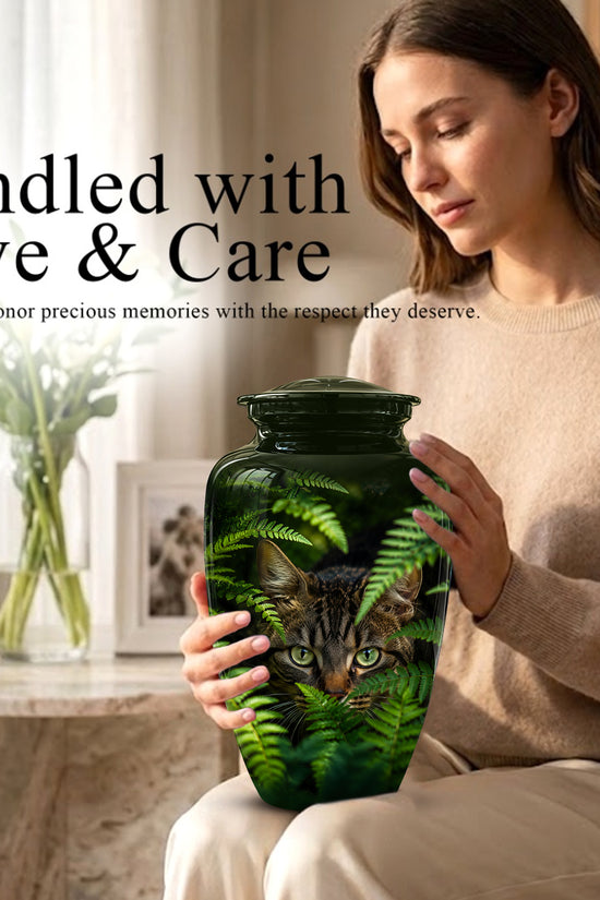 Cat Cremation Urns For Ashes - Personalized Black Pet Burial Urns
