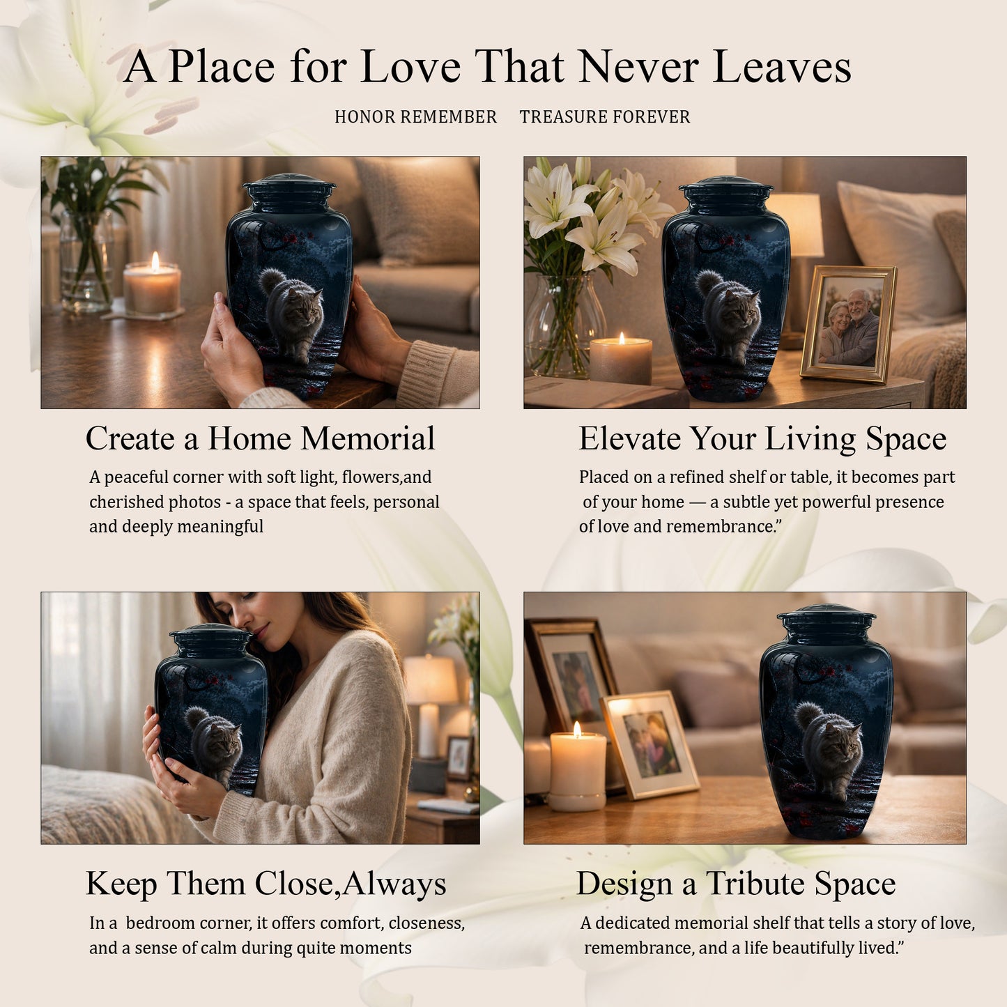Custom Cat Cremation Urn - Handcrafted Pet Memorial Urns For Ashes