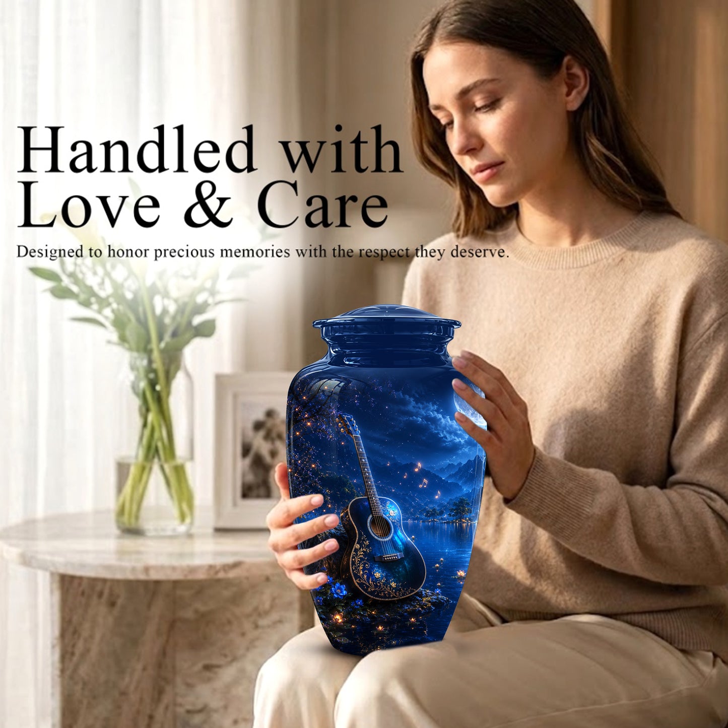 Acoustic Guitar Cremation Urn - Custom Guitar Urns For Human Ashes