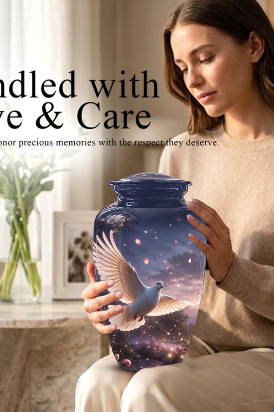 Flying White Dove Cremation Urn - Classic Memorial Urns For Adult Ashes