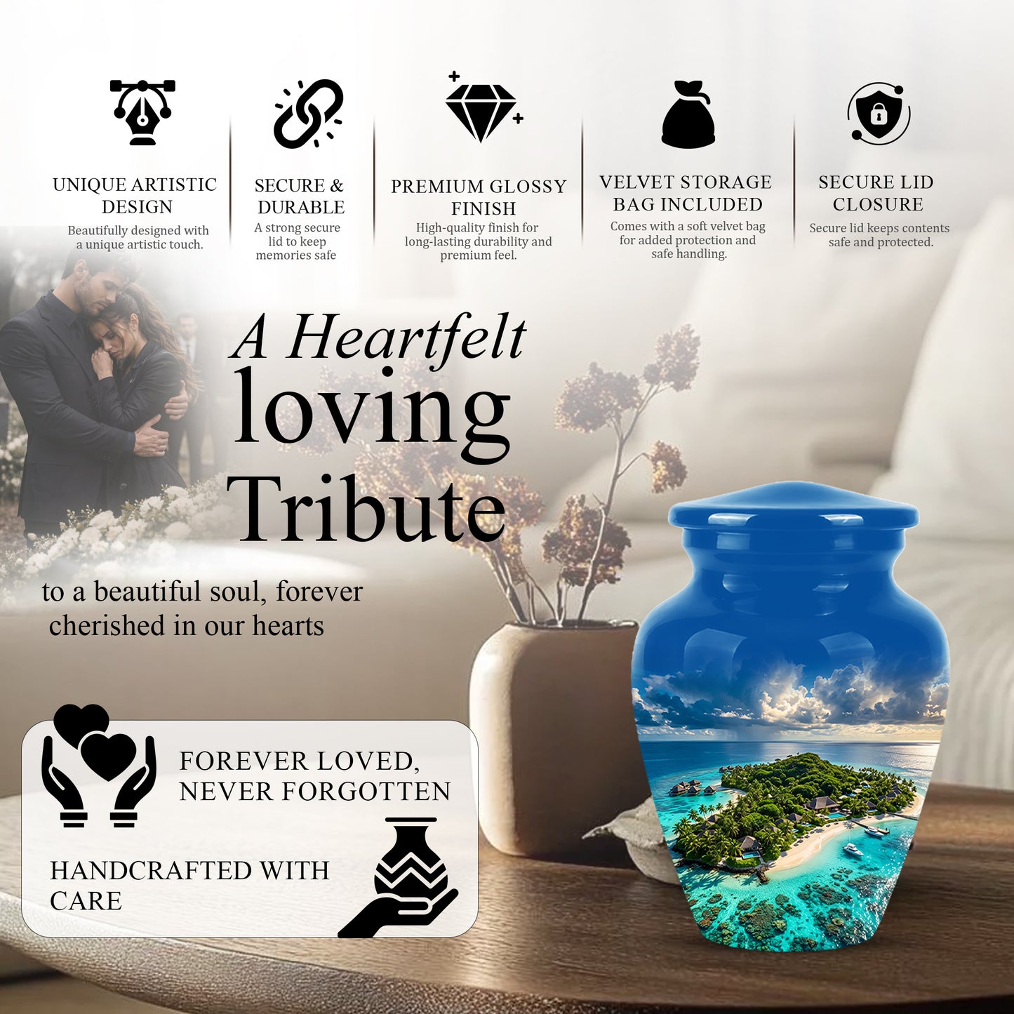 Beach Urns For Human Ashes - Custom Eternal Peaceful Tribute Urns