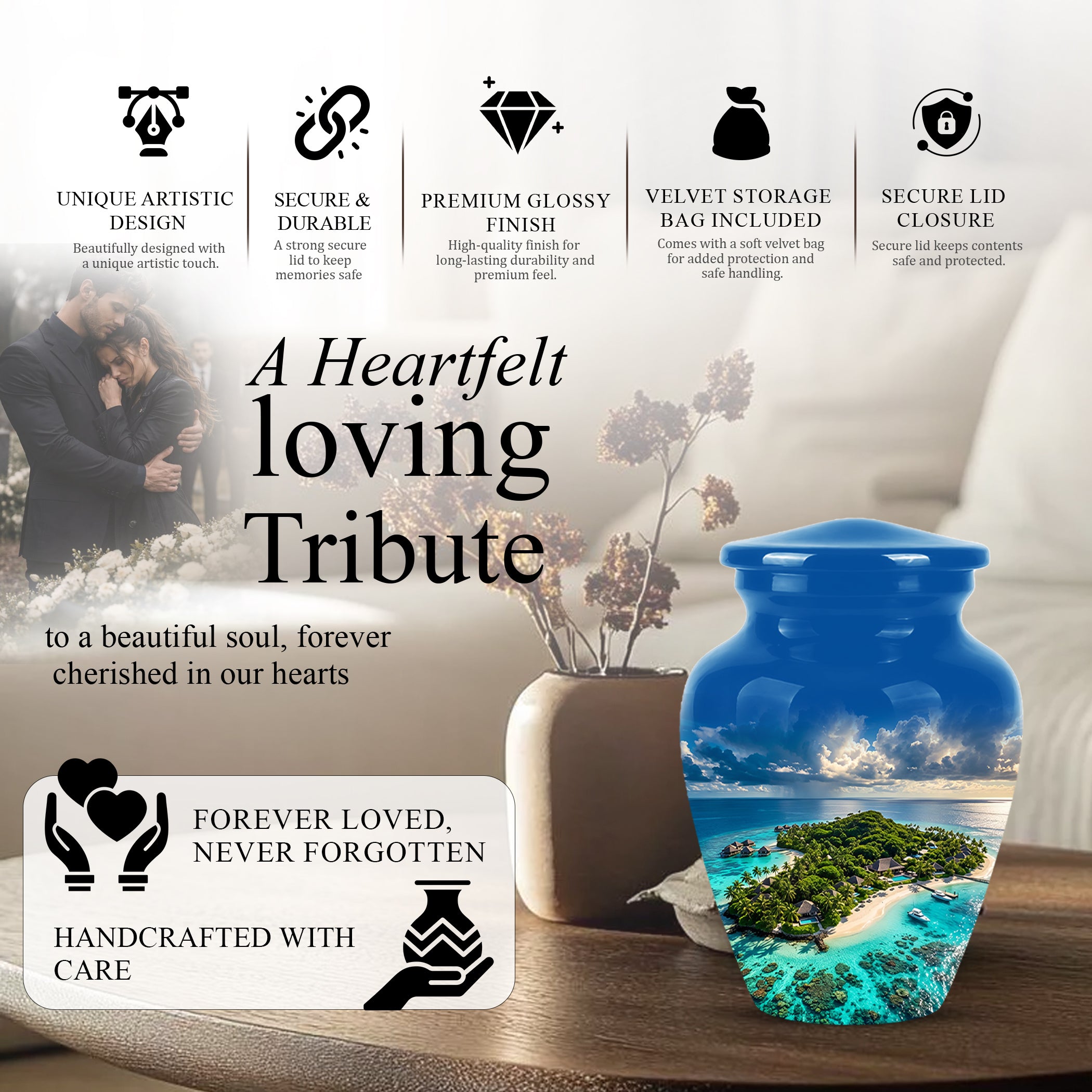Beach Urns For Human Ashes - Custom Eternal Peaceful Tribute Urns