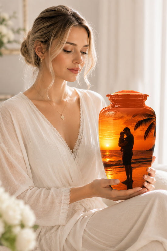 Custom Father Cremation Urn - Peaceful Tribute Memorial Urns For Dad