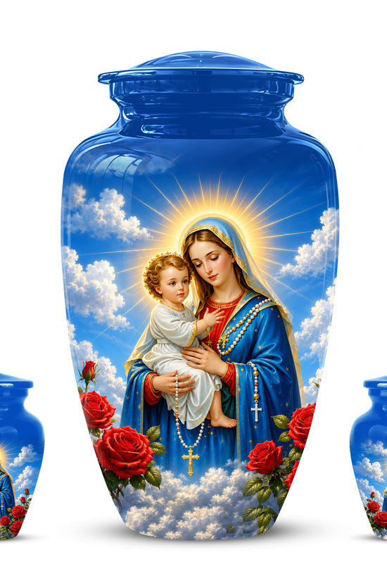 Catholic Virgin Mary & Baby Jesus Urn - Personalized Spiritual Urns