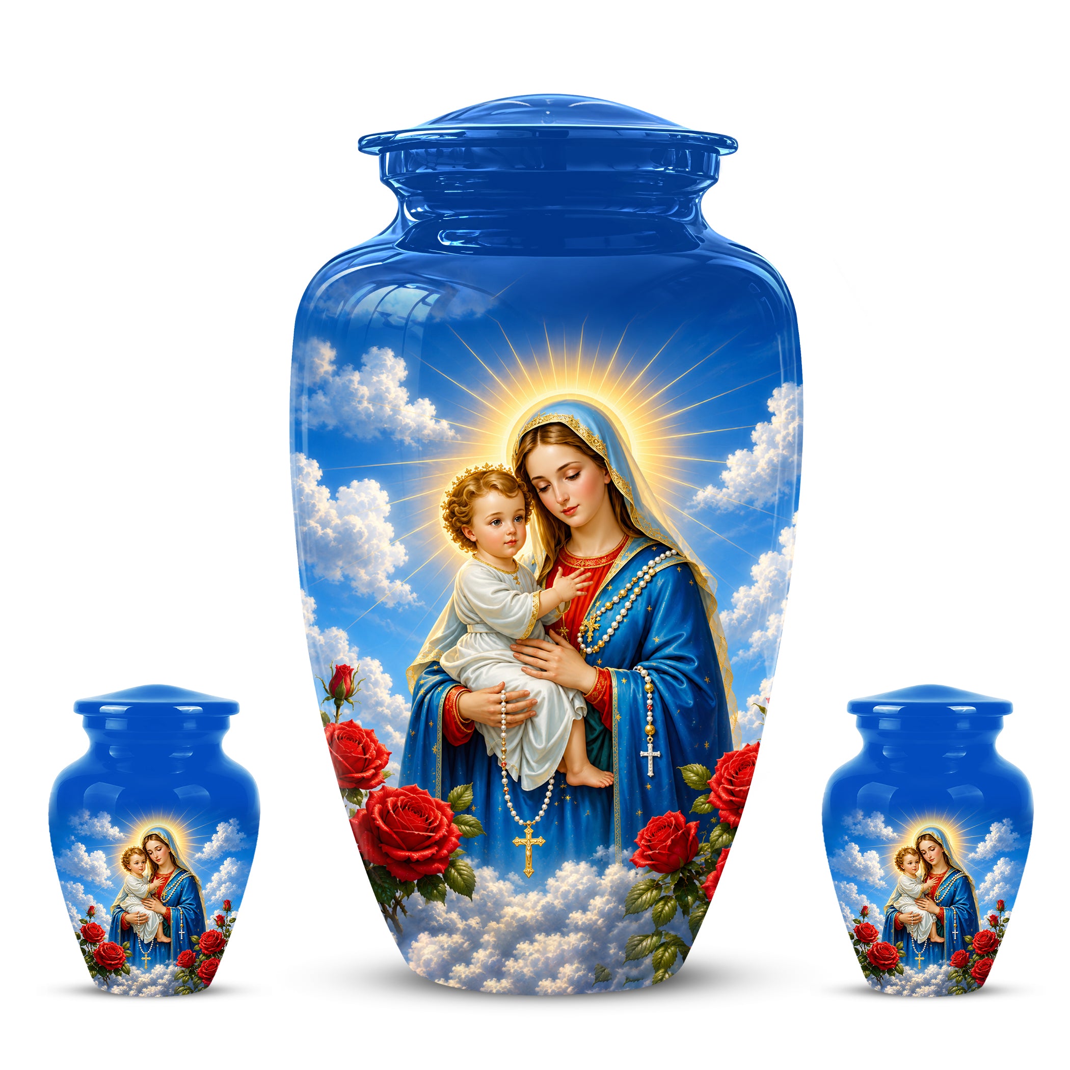 Catholic Virgin Mary & Baby Jesus Urn - Personalized Spiritual Urns