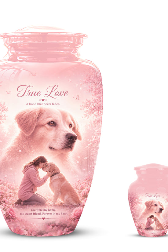 Pink Pet Dog Memorial Urn – Dog Burial Urn for Pets Ashes