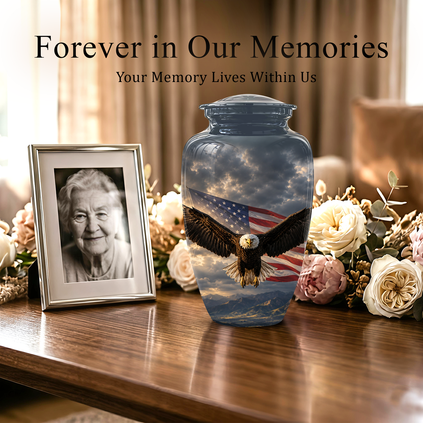 American Eagle Memorial Urn - Patriotic Burial Urns For Human Ashes