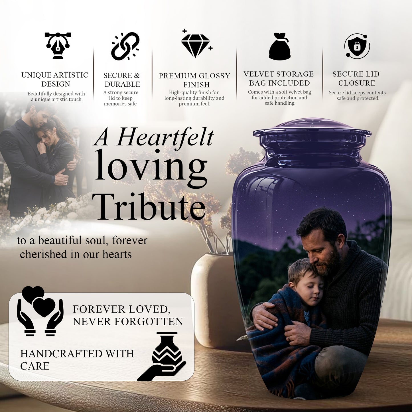 Father & Son Eternal's Love - Personalized Memorial Urns For Loved Ones Ashes