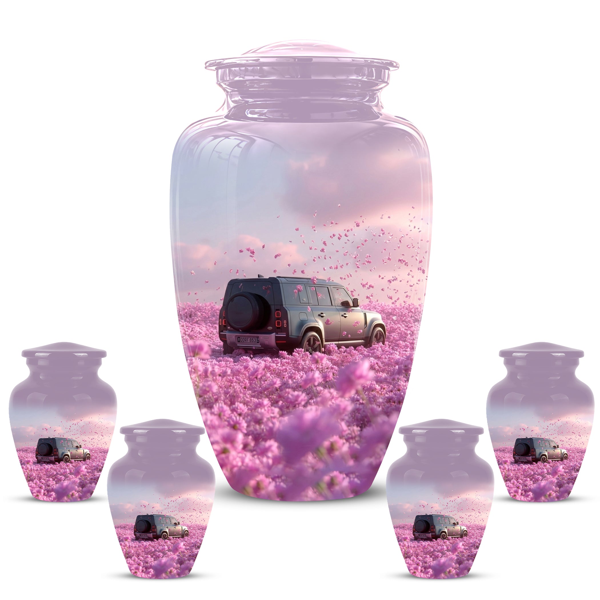 Personalized Car Cremation Urn - Pink Memorial Urns For Women Ashes