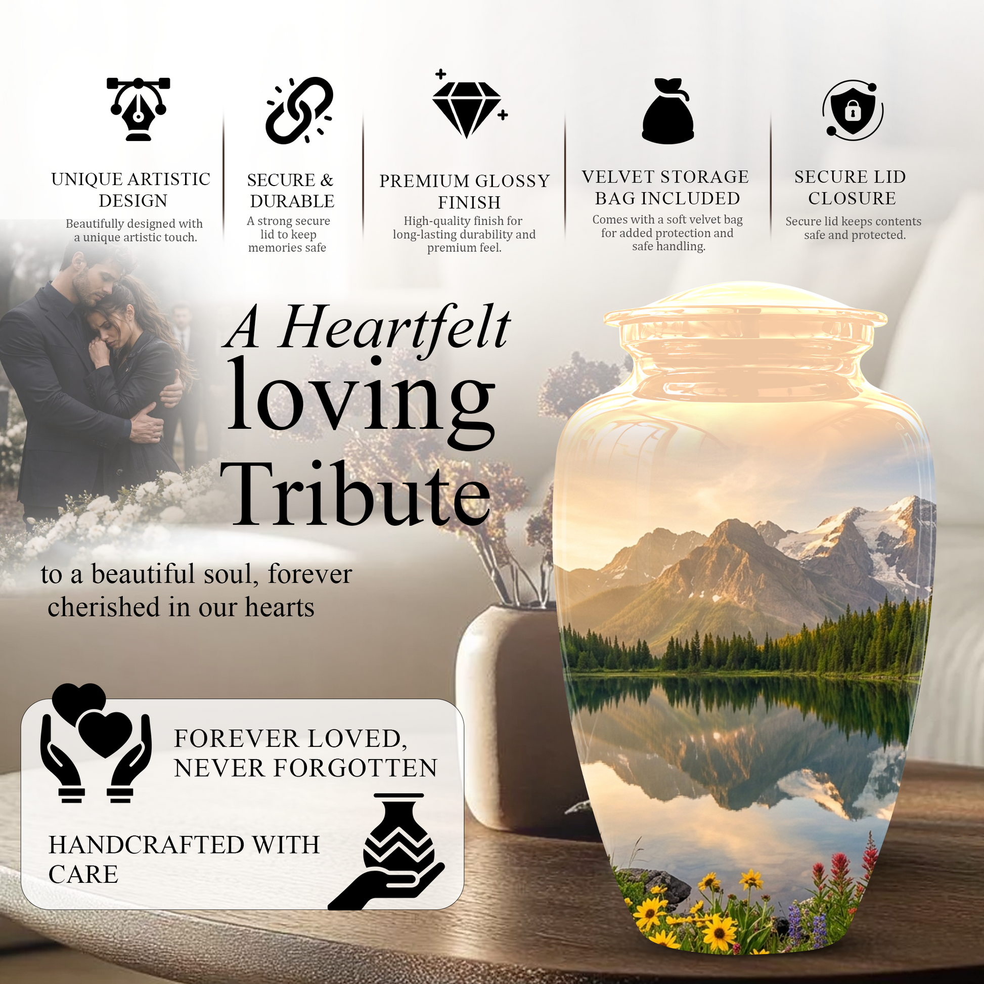 Mountain Cremation Urns For Ashes - Beautiful Funeral Urns For Nature Lovers