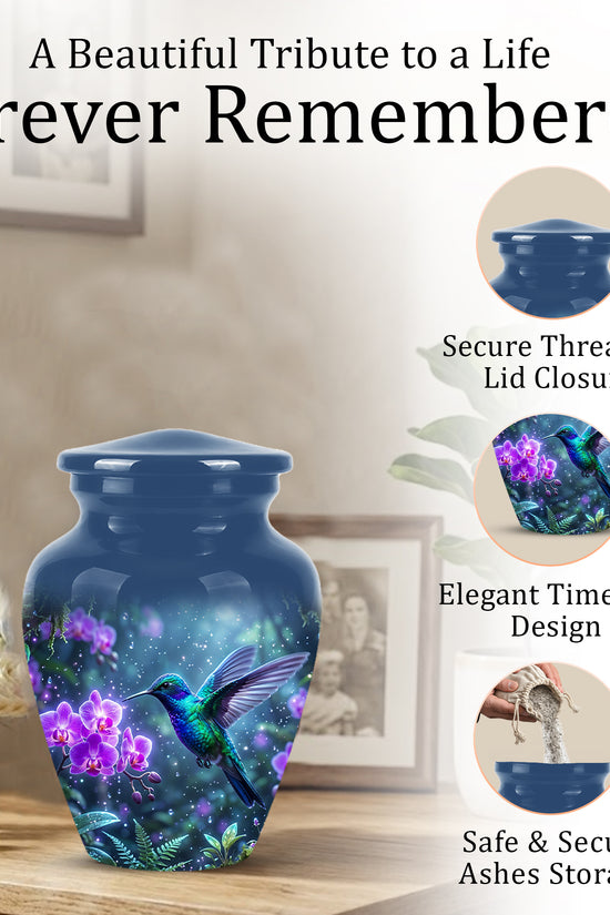 Celestial Hummingbird Cremation Urn - Beautiful Memorial Urns For Ashes