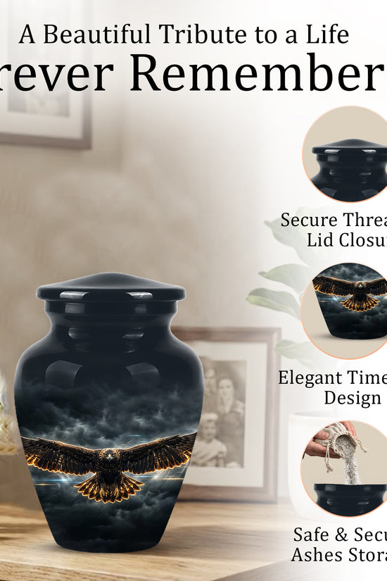 Flying Eagle Memorial Urn - Handcrafted Custom Urns For Human Ashes