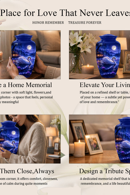 White Swan Memorial Urn - Personalized Funeral Urns On Sale For Ashes