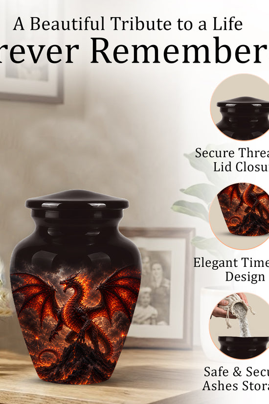 Dragon Fire Cremation Urn - Mythical Dragon Urn For Men & Women Ashes