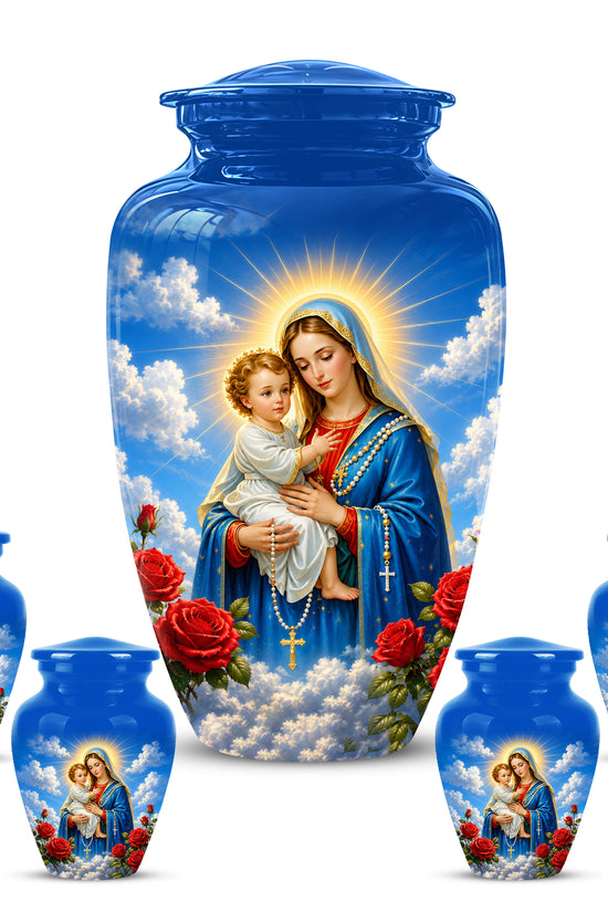 Catholic Virgin Mary & Baby Jesus Urn - Personalized Spiritual Urns
