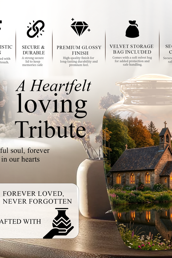 Christian Church Cross Burial Urn - Spiritual Burial Urns For Human Ashes