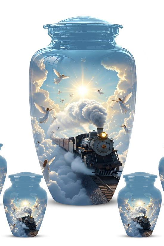 Heavenly Train Cremation Urn – Angel Clouds Memorial Urns For Ashes