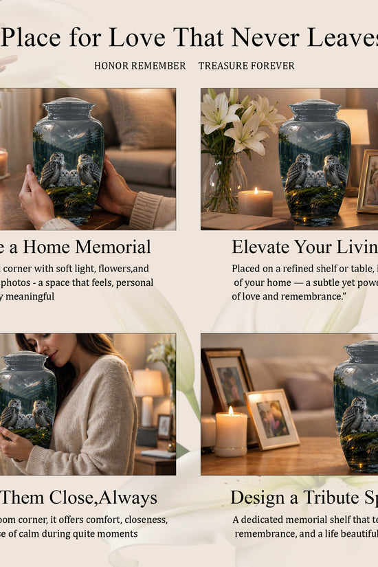 Owl Family Cremation Urn for Ashes – Beautifully Custom Memorial Urn
