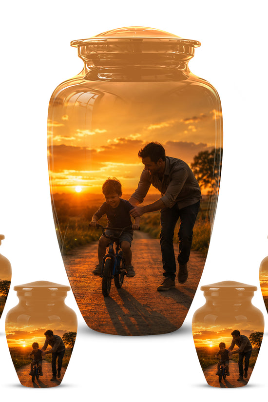 Father & Son Themed Urn - Handcrafted Custom Memorial Urns For Ashes