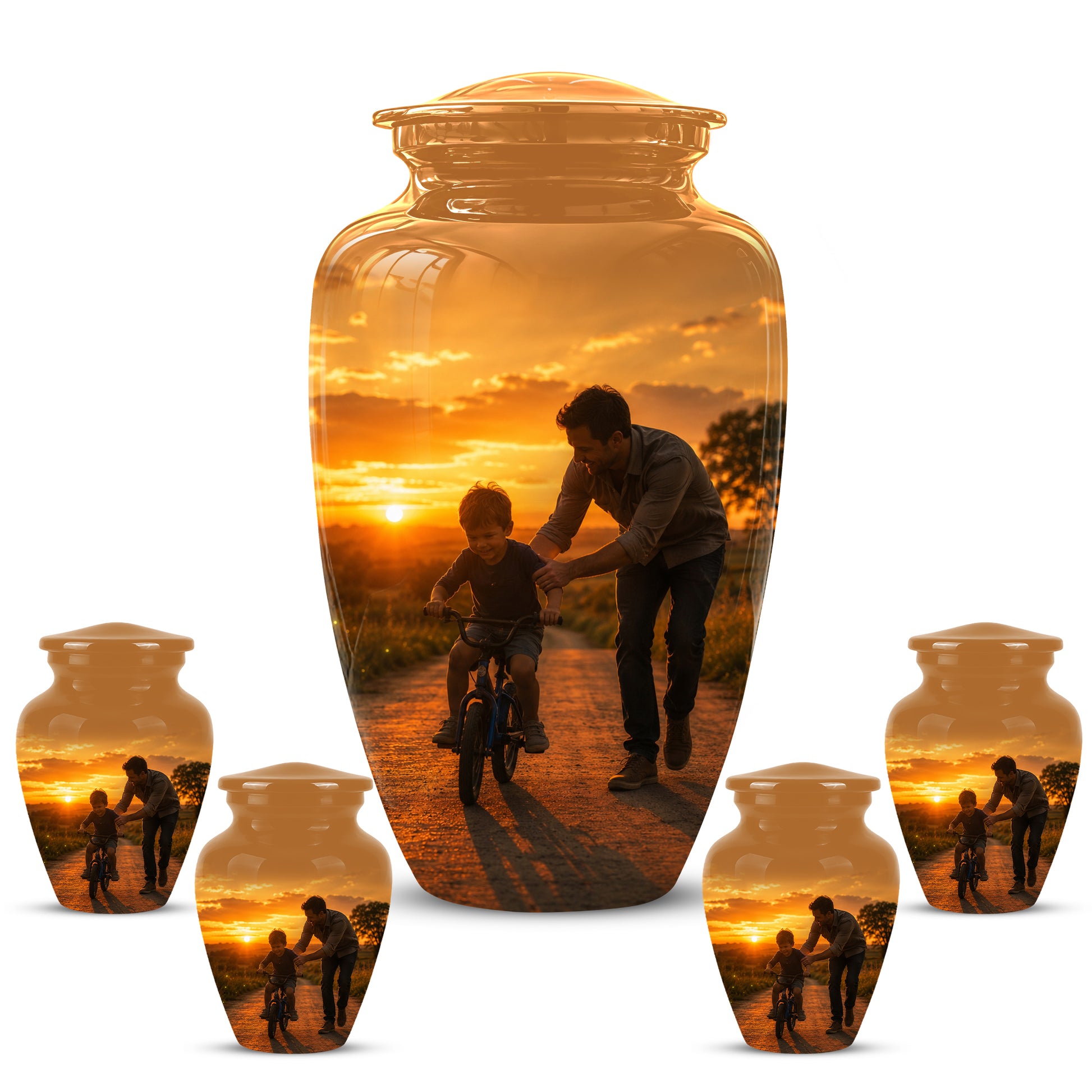 Father & Son Themed Urn - Handcrafted Custom Memorial Urns For Ashes