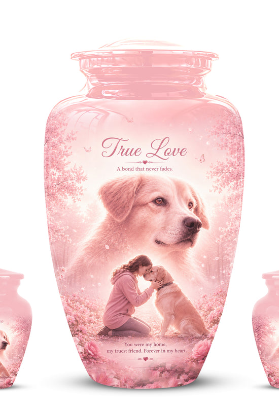 Pink Pet Dog Memorial Urn – Dog Burial Urn for Pets Ashes
