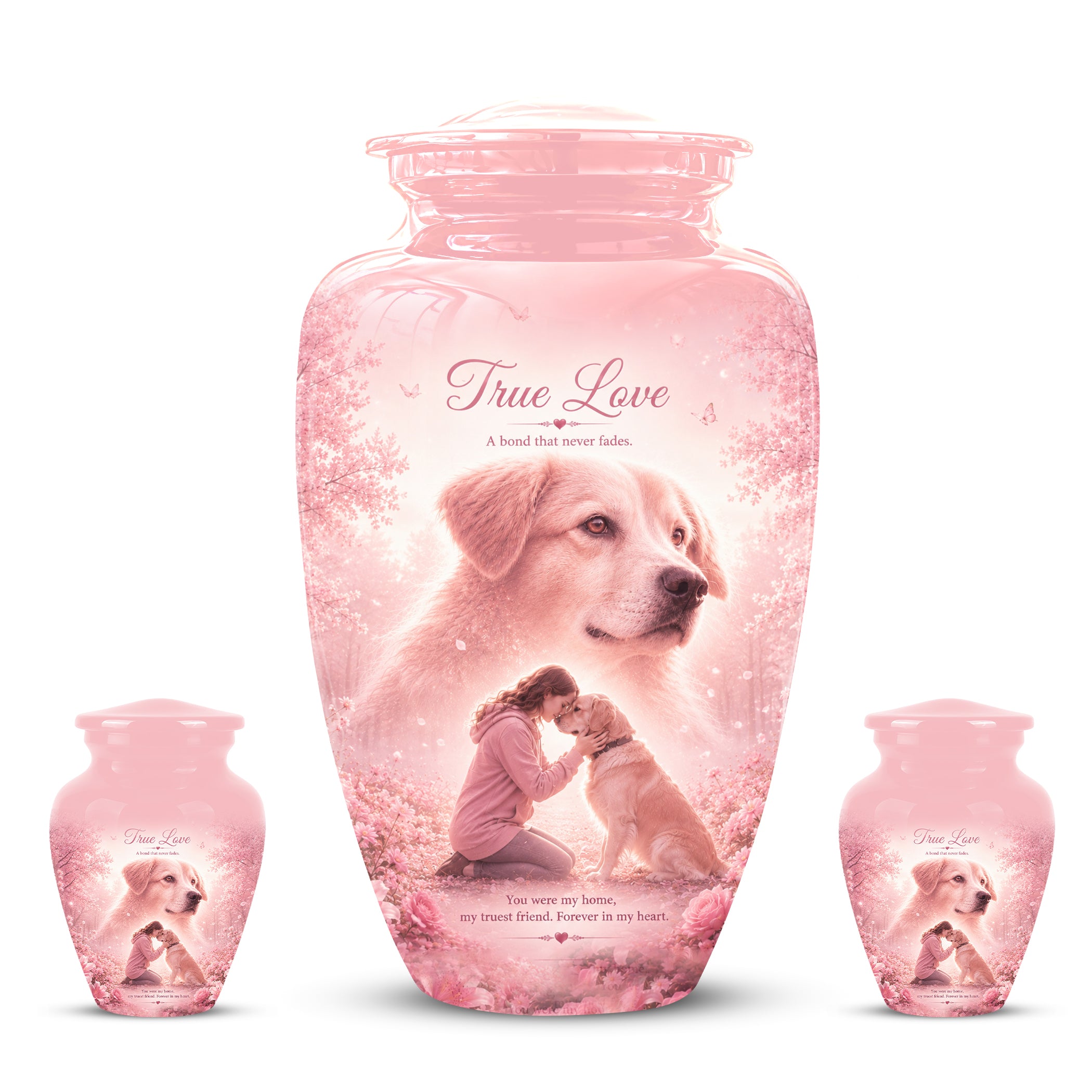 Pink Pet Dog Memorial Urn – Dog Burial Urn for Pets Ashes