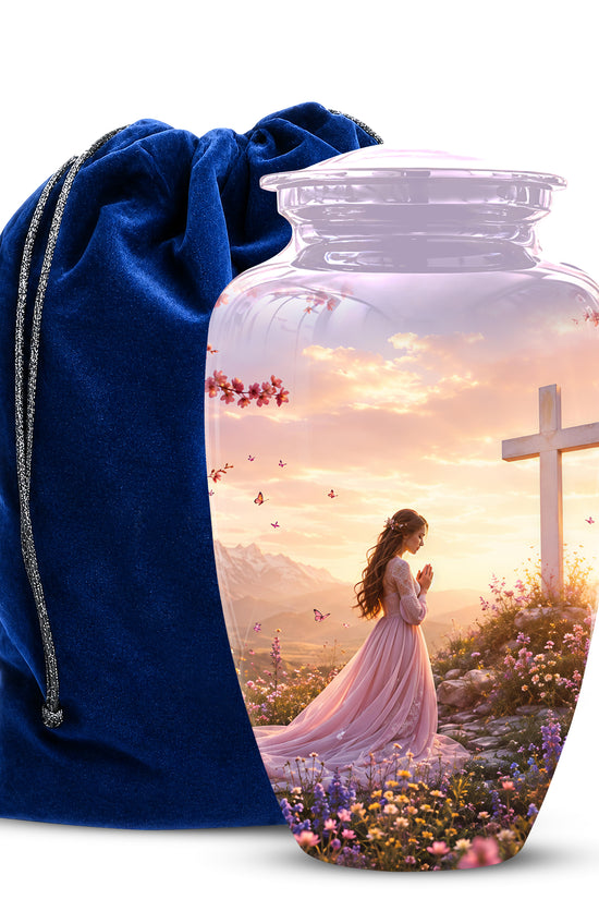 Peaceful Cross Cremation – Personalized Sunset Tribute Urns for Ashes
