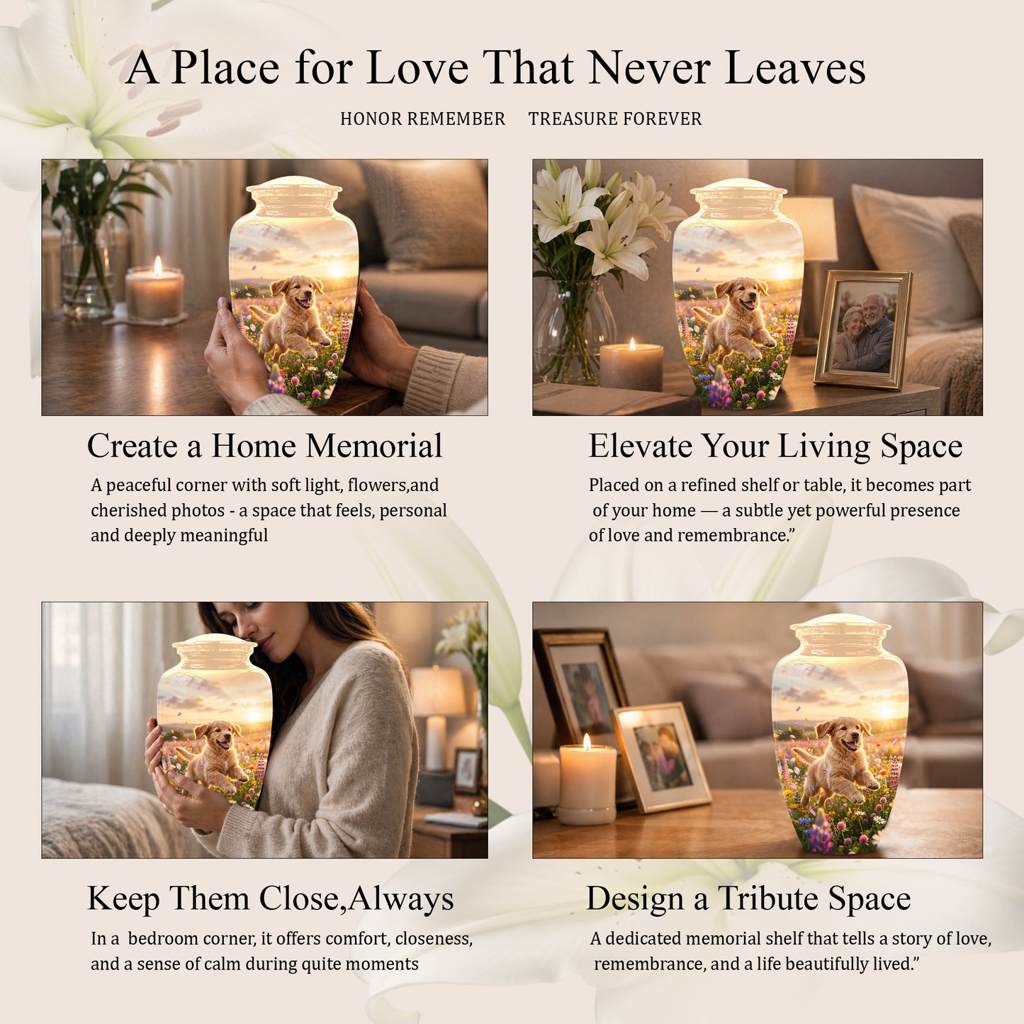 Playing Puppy Cremation Urn - Custom Memorial Urns For Pet Dog Ashes