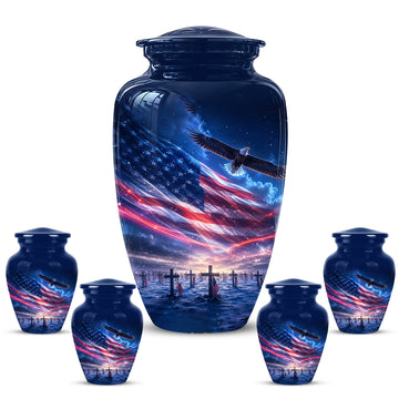 10 inch Large Urn with 4 Keepsake 3 inch