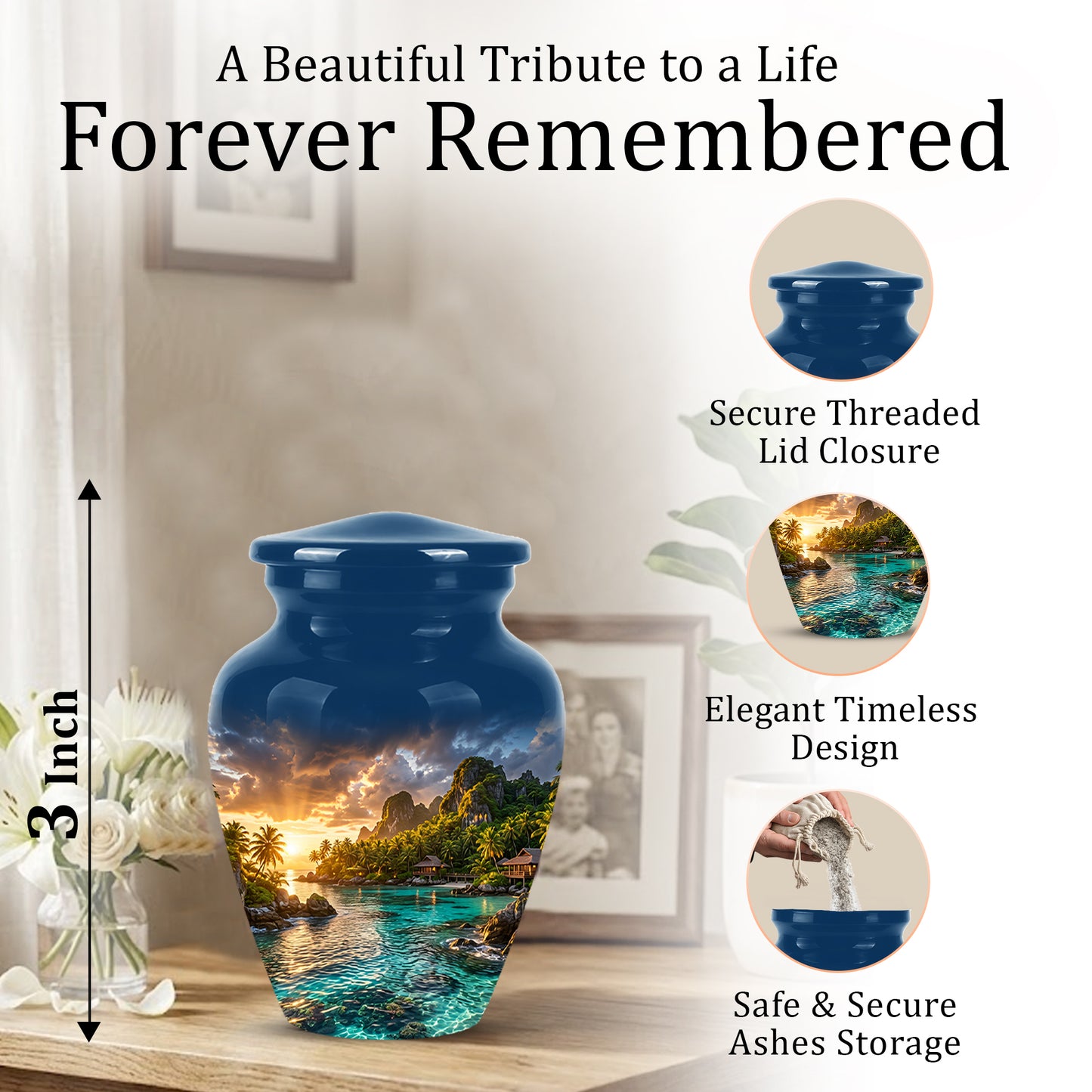 Beach Urns For Ashes - Sunset Scenic Memorial Urns For Nature Lovers