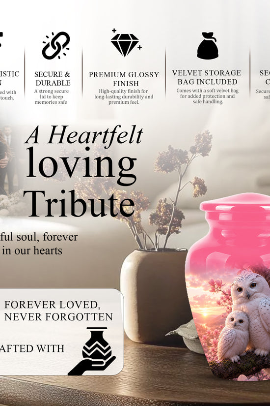 Owl Family Urn for Ashes – Elegant Cremation Memorial Urns For Humans