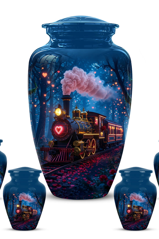 Vintage Train Cremation Urn - Steam Engine Memorial Urns For Ashes