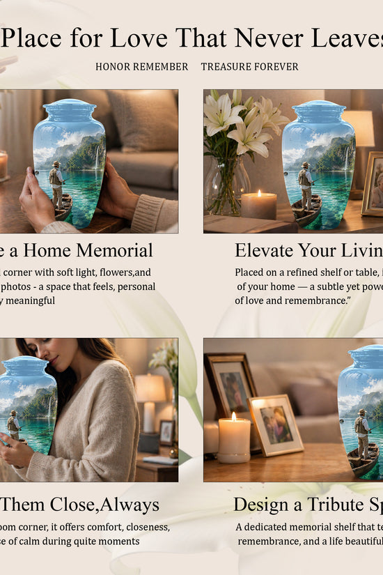 Fishing Boat Memorial Urn - Artistic Landscape Urns For Human Ashes